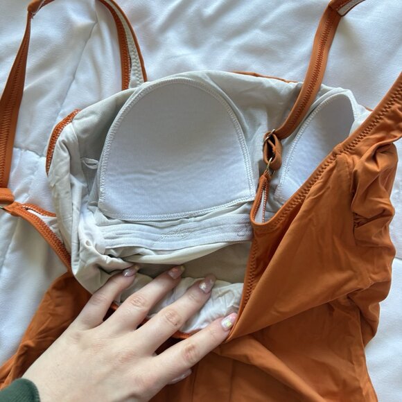 Gottex Womens Size 6 Liv Square Neck One Piece Swimsuit Orange Beach Summer - Picture 7 of 10